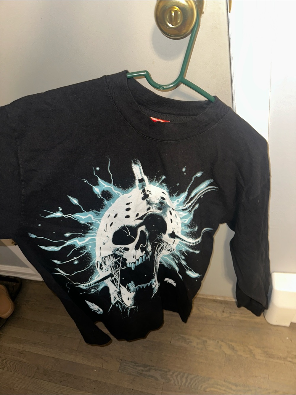 Black Long Sleeve Graphic Skull Tee